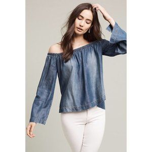 Cloth and Stone Off-The-Shoulder Denim Shirt